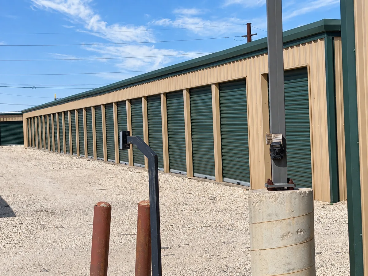 Row of Stockton Storage units beside the entrance